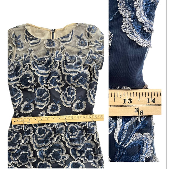 DAVID MEISTER FLORAL JACQUARD FULL LENGTH GOWN Women Size 2 - Picture 12 of 16